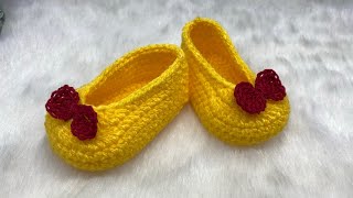 TEJE ZAPATITOS BÁSICOS A CROCHET ✨ [upl. by Lanam57]