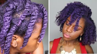 Dyed Natural Hair Purple Without Bleach [upl. by Eirelav]