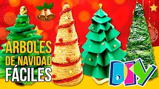 🎄 5 ARBOLES de NAVIDAD caseros MINI  🎄 MANUALIDADES navideños DIY para DECORAR 🎄 [upl. by Suidualc]