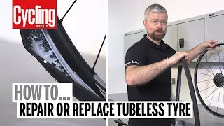 How to Fix a Tubeless Tyre  Cycling Weekly [upl. by Aizatsana341]