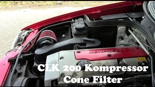 MercedesBenz CLK200 Kompressor  Cone Filter Install HDENG [upl. by Einimod182]