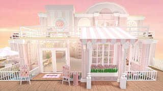 Bloxburg  Pink Cafe Tour amp Speedbuild Part 12 [upl. by Arytal]