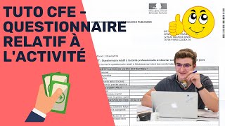 Tuto CFE  Microentrepreneur  comment remplir le questionnaire relatif à lactivité 751SD [upl. by Rasaec]