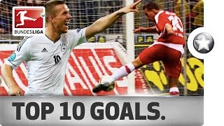 Lukas Podolski  Top 10 Goals – A Tribute to One of the Greats [upl. by Dannye]