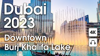 Dubai 🇦🇪 Downtown Burj Khalifa Lake  4K  Walking Tour [upl. by Anivid]