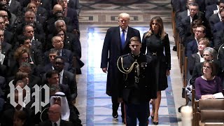 Trumps arrive at National Cathedral for Bushs funeral [upl. by Almap]