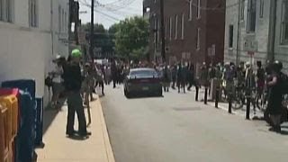 Video shows car crashing into Charlottesville protest [upl. by Gaut]