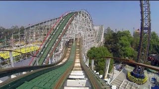 Montaña Rusa Wooden Roller Coaster POV Both Sides La Feria Mexico City [upl. by Laurene]