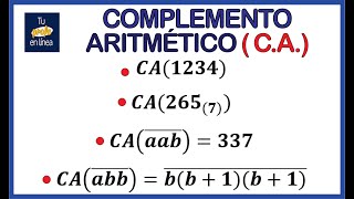 COMPLEMENTO ARITMÉTICO [upl. by Siram]