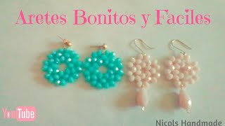 Aretes fáciles y rápidos🌼 quick and easy earrings with crystals [upl. by Salisbury588]