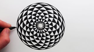 How to Draw a Geometric Circle Pattern Freehand [upl. by Einallem]