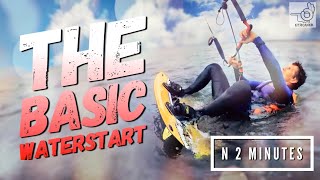 Kiteboarding The Basic Waterstart N 2 Minutes [upl. by Rebmyk]