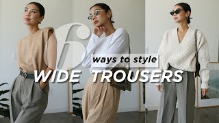 6 Ways to Style Wide Trousers  Try on Outfit Ideas amp Style Tips [upl. by Ahsoyem]