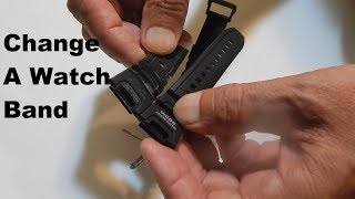 Change A Watchband On A Casio Wrist Watch [upl. by Esilram]