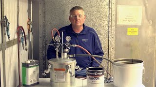 Using a pressure pot with Diamond Vogel Industrial Liquid Coatings [upl. by Lyrred150]