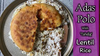 Adas Polo with Lavash Tahdig  Add a Bit More Protein to Your Regular Persian Rice [upl. by Hauser447]