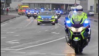 Ungeschnitten Polizeieskorte Bundespräsident in Aurich [upl. by Larrad682]