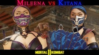 Mileena vs Kitana Custom Intros  Mortal Kombat 11 [upl. by Irfan]