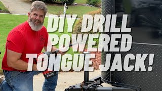 DIY DRILL POWERED TONGUE JACK FOR A TRAILER [upl. by Kuehnel124]