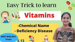 Vitamins Short trick  Deficiency Diseases  Mnemonics [upl. by Akinat]