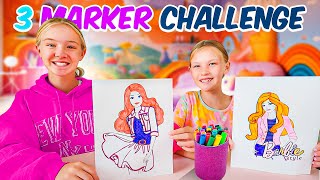 3 Marker Barbie Challenge [upl. by Heurlin]