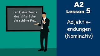 Learn German  Adjektivendungen  Nominativ  German for beginners  A2  Lesson 5 [upl. by Africa]