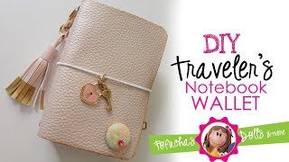 DIY Easy Travelers Notebook Wallet  Faux Leather amp Scrapbook paper  No Sew [upl. by May705]