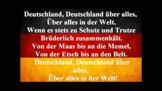 German National Anthem  Deutschland Uber Alles With Lyrics [upl. by Kirstyn]