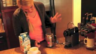 Nespresso Aeroccino Plus Frother Review Frothing Almond Milk [upl. by Ynots]