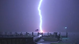 VERY close lightning strike video [upl. by Prent255]