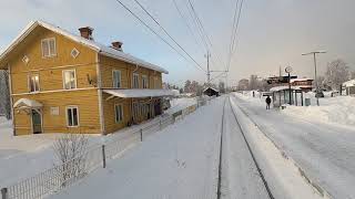 TRAIN DRIVERS VIEW Winter wonderland in north Sweden ÖstersundÅre [upl. by Ilac]