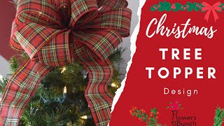 Christmas TreeTopper Bow  Easy Tutorial [upl. by Ahsied]