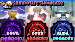 Deva Rengoku Deva Sengoku amp Gura Rengoku Shindo Life Showcase [upl. by Kaliope383]