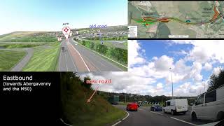 A465 dualling phase 5 and 6 Hirwaun–Dowlais Top comparison drivethrough [upl. by Mimajneb]