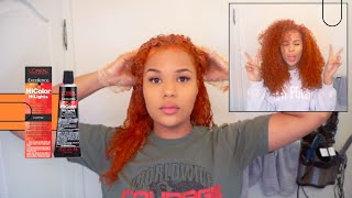 How To Dye Curly Hair Orange  Copper NO BLEACH  EXTREMELY DETAILED [upl. by Nemracledairam]