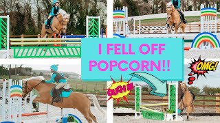 I FELL OFF POPCORN Showjumping Lesson [upl. by Pucida126]